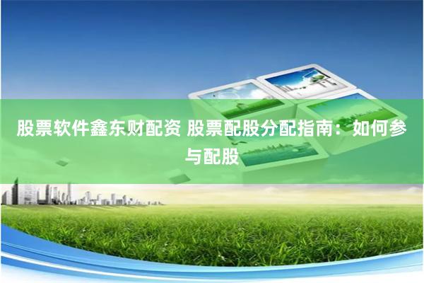 股票软件鑫东财配资 股票配股分配指南：如何参与配股
